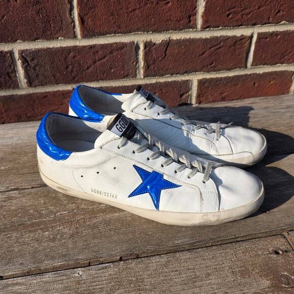 Golden Goose Super-Star "White Patent Leather Blue" - Picture 1 of 11